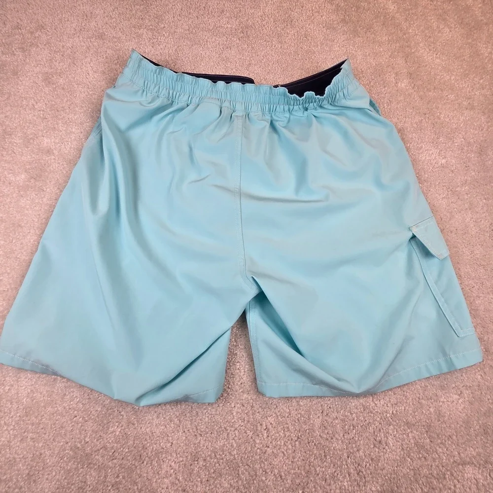 Polo Ralph Lauren Mens Light Blue Cargo Swim Trunks Mesh Lined Size Large